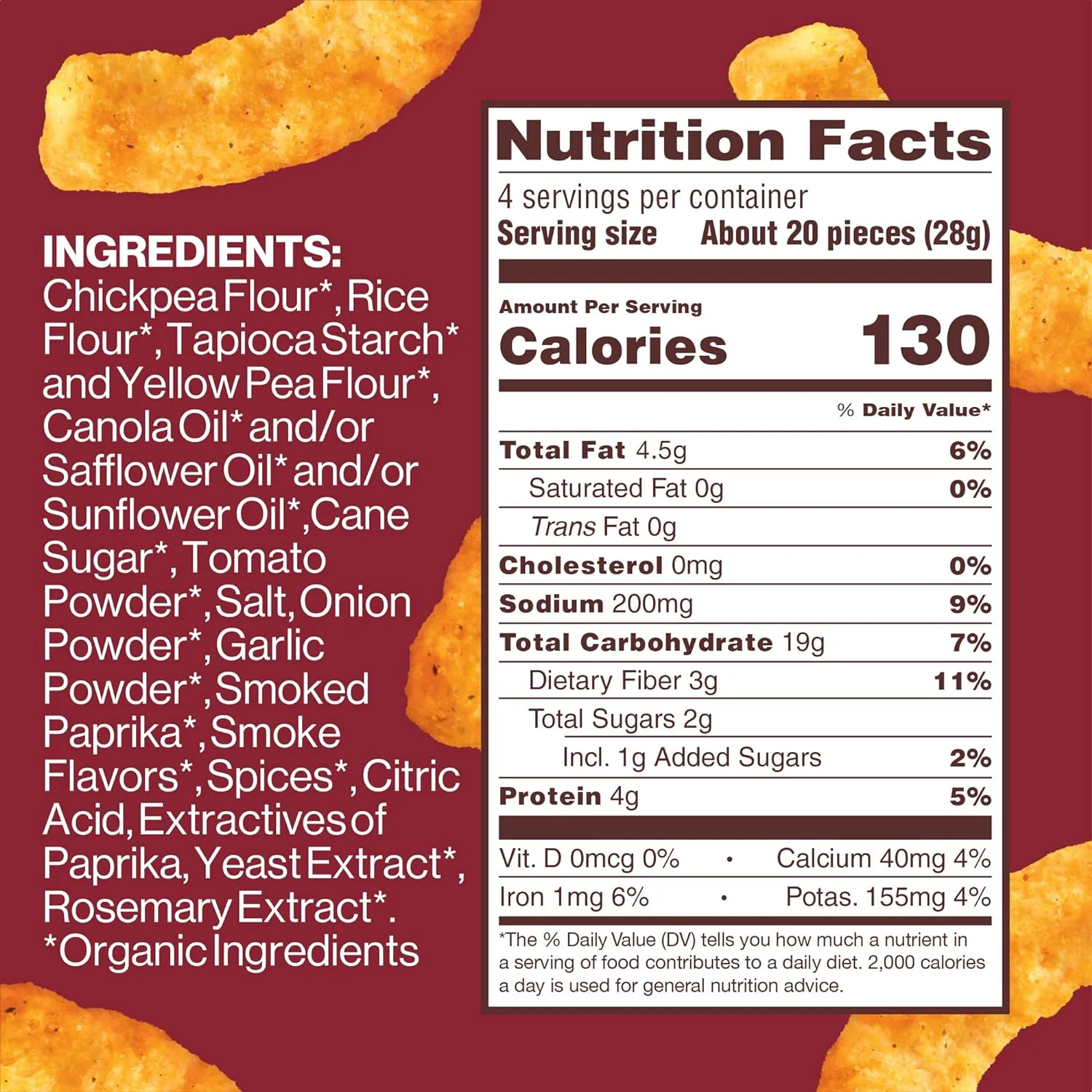 Hippeas Chickpea Puffs, Bohemian Barbecue , 4 Ounce, 4g Protein, 3g Fiber, Vegan, Gluten-Free, Crunchy, Plant Protein Snacks - Image 4