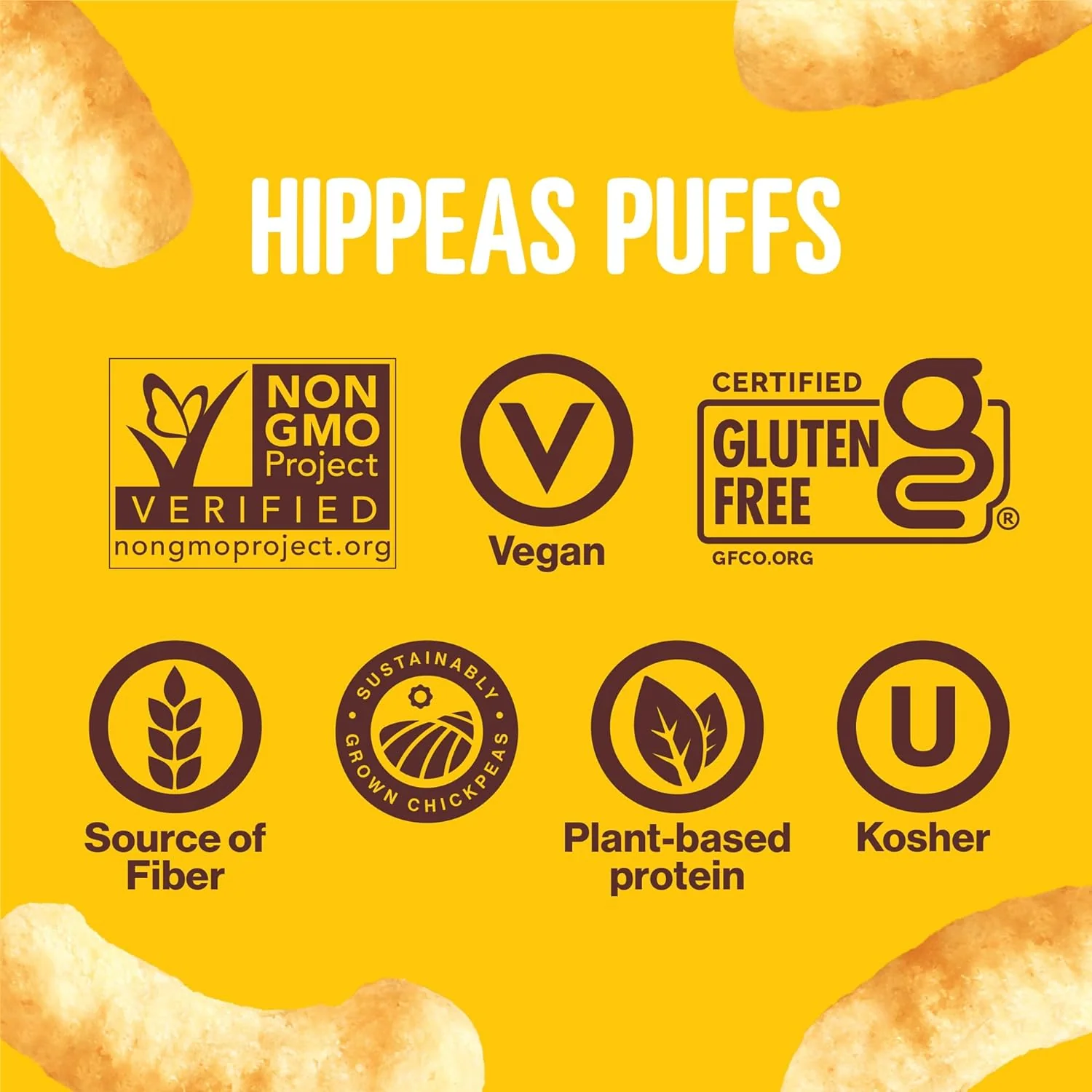 Hippeas Chickpea Puffs, Nacho Vibes, 4 Ounce , 4g Protein, 3g Fiber, Vegan, Gluten-Free, Crunchy, Plant Protein Snacks - Image 3