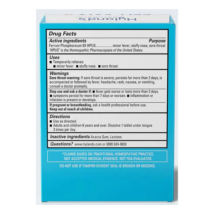 Hyland's Cell Salt #4 Ferrum Phos 6X 100 Tablets - Image 2