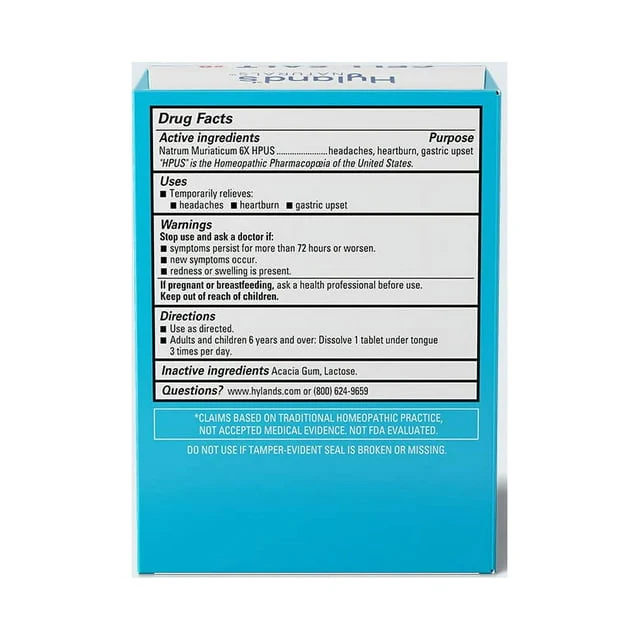 Hyland's Cell Salt #9 Natrum Mur 6X 100 Tablets - Image 2