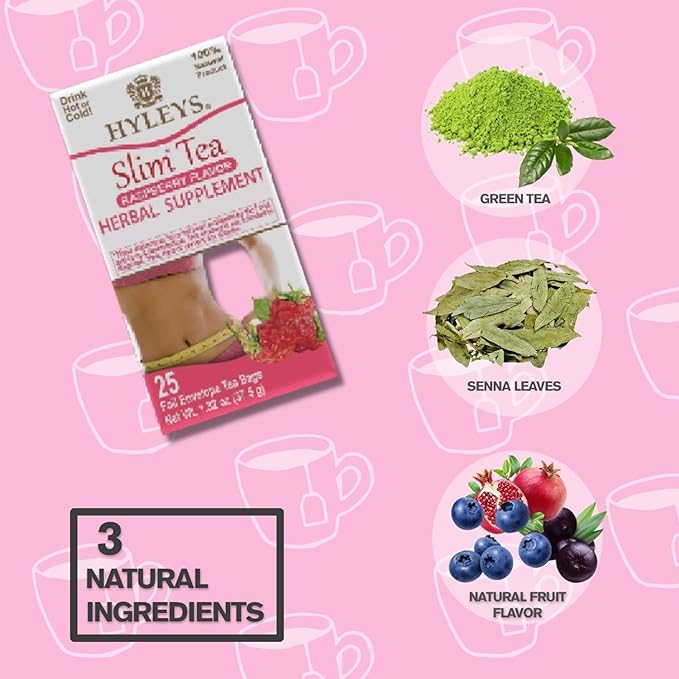 Hyleys Slim Tea Raspberry Flavor Tea 25ct - Image 2