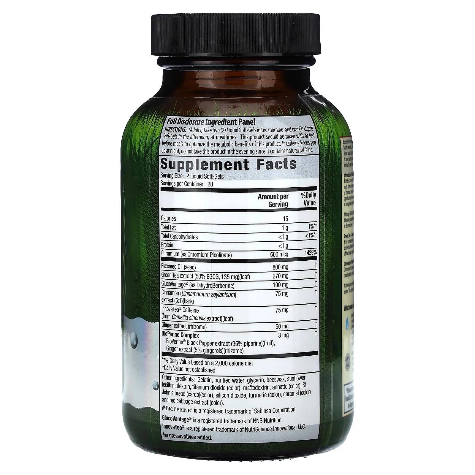 Irwin Berberine Body Fat Burner Liquid Softgels 56ct - Image 2
