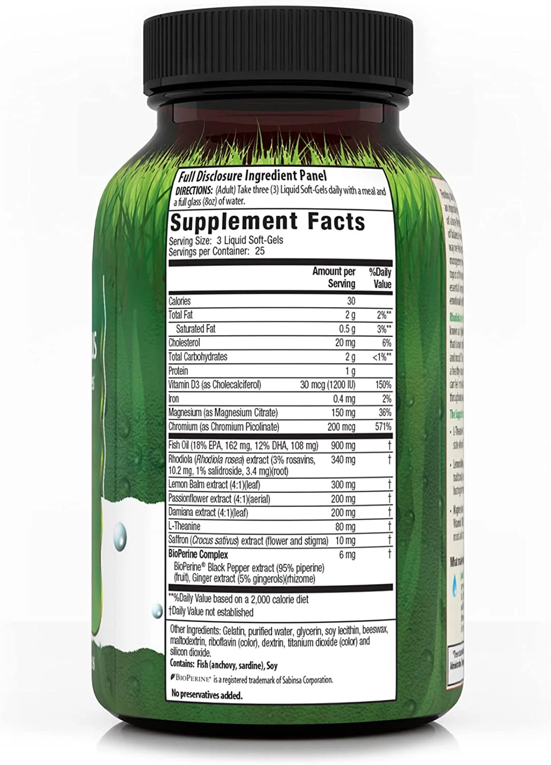 IRWIN NATURALS RHODIOLA PLUS, 75 LIQUID SOFT-GELS - Image 2