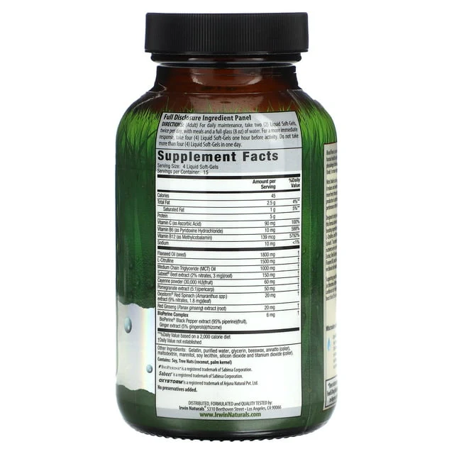 Irwin Pro Active Nitric Oxide Power Softgels 60ct - Image 2