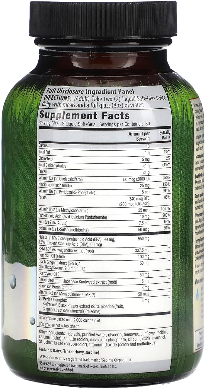 Irwin Testosterone Up Men 40 Liquid Softgel 60ct - Image 2