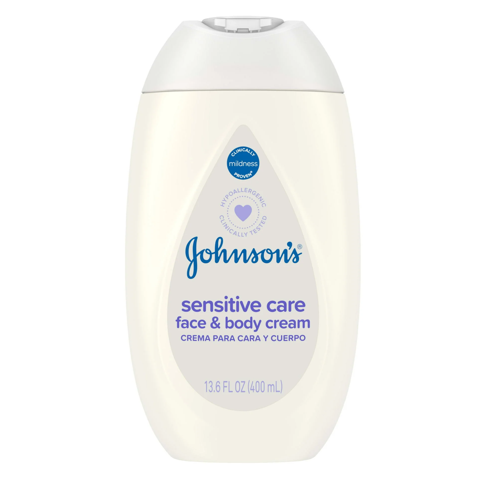 Johnson's Sensitive Care Baby Face & Body for Dry and Sensitive Skin 13.6Oz
