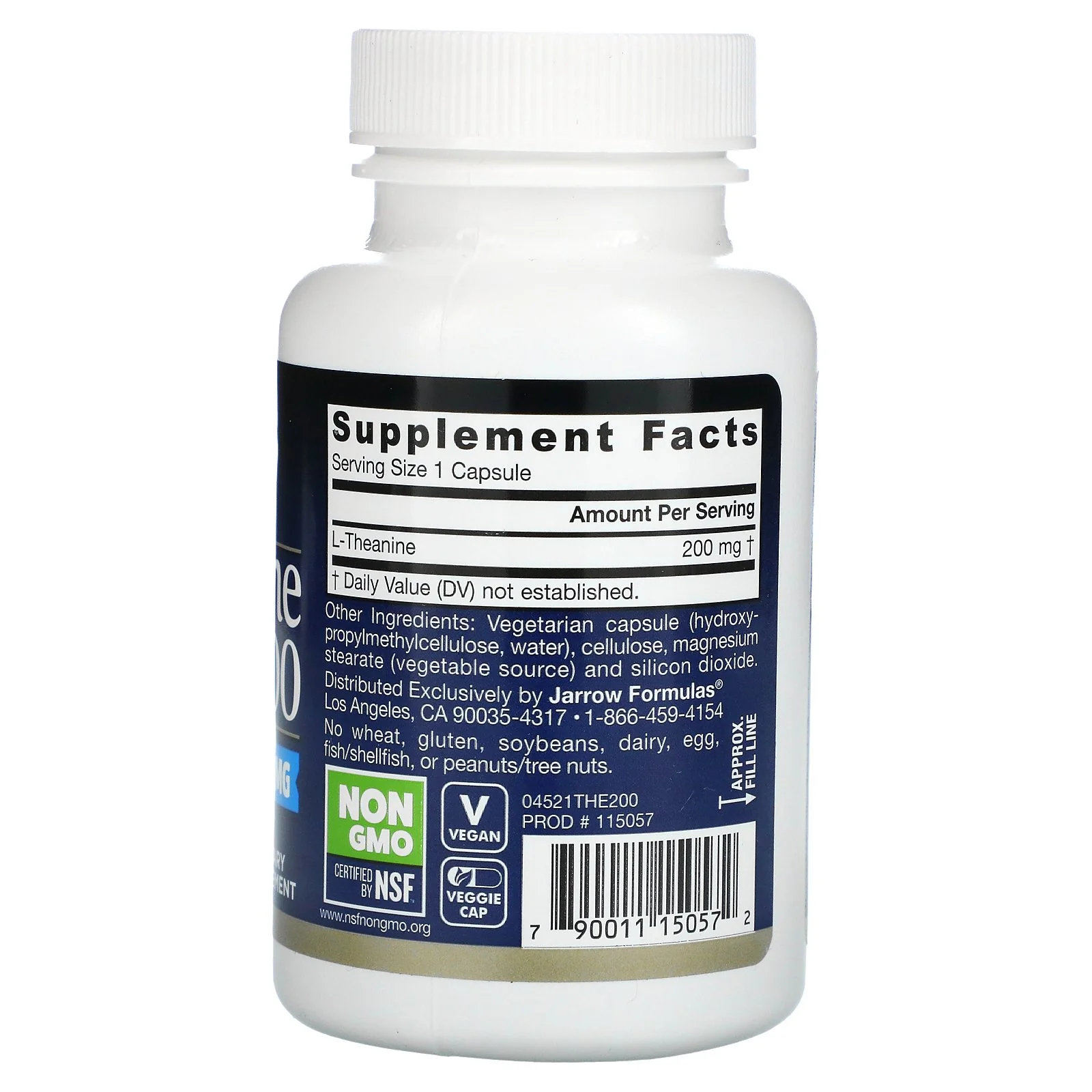 Jarrow Formulas Theanine 200Mg Vegetable Capsules - Image 2