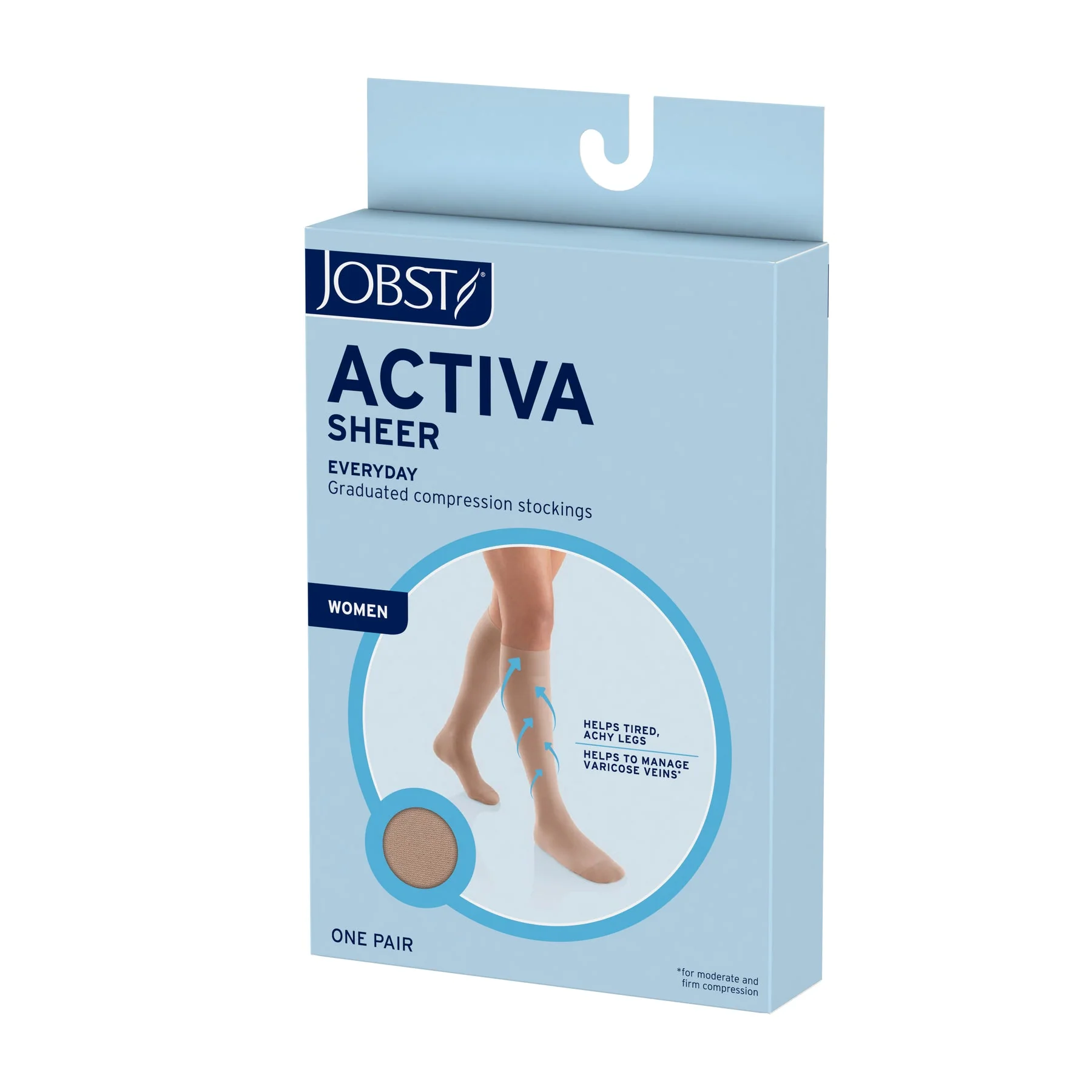 Jobst Activa Sheer Knee High 15-20 Closed Toe Silky Beige - Image 4