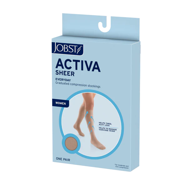 Jobst Activa Sheer Knee High 20-30 Closed Toe Silky Beige