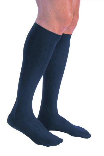 Jobst for Men 15-20 MmHg Medium Support Navy Small Closed Toe Regular Men Knee High - 113148