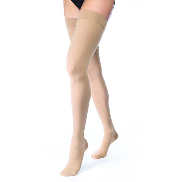 Jobst Relief 15-20 MmHg Medium Support Beige XL Regular Closed Toe Men and Women's Thigh High - 114825