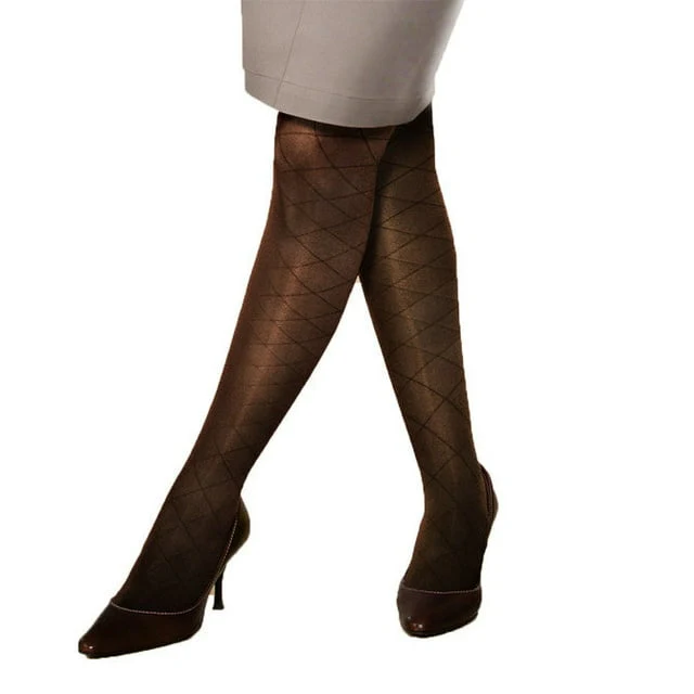Jobst Ultrasheer Thigh High Closed Toe Diamond Pattern 15-20 Black
