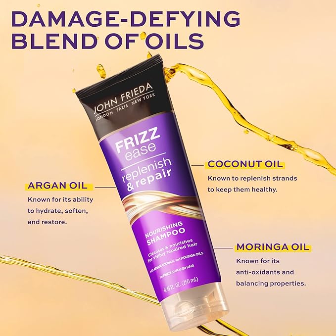 John Frieda Frizz Ease Replenish Repair Shampoo 8.45oz - Image 2