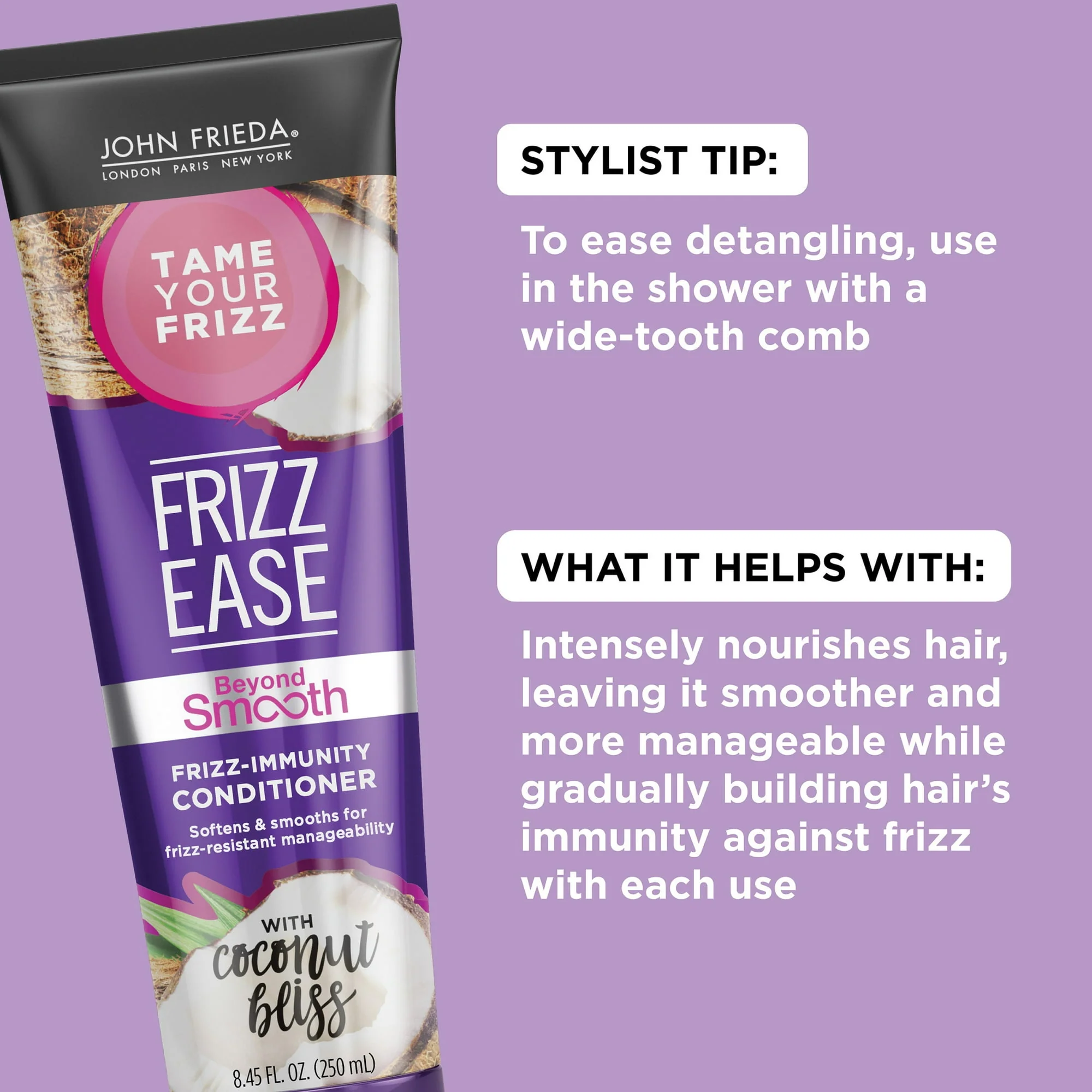 John Frieda Frizz Ease Beyond Smooth Conditioner Frizz Immunity 8.45oz - Image 2