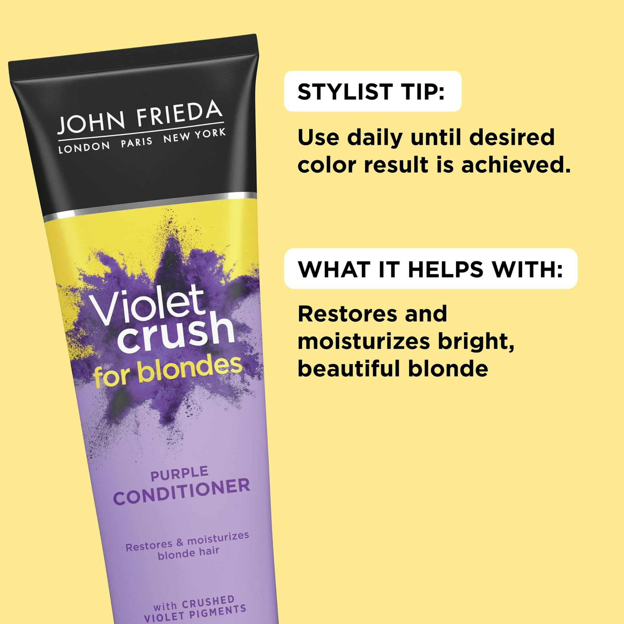 John Frieda Violet Crush For Blondes Conditioner 8.3oz - Image 2