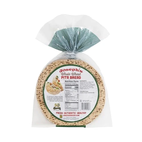 Joseph's Bakery Whole Wheat Pita Bread, 1-Pack, Fresh Baked 4 Pitas per Pack, 11oz. - Image 2