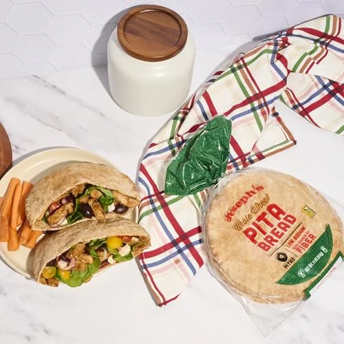Joseph's Bakery Whole Wheat Pita Bread, 1-Pack, Fresh Baked 4 Pitas per Pack, 11oz. - Image 3