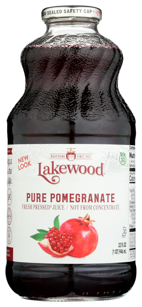 Lakewood Organic Juice Pomegranate Pure 32 Oz