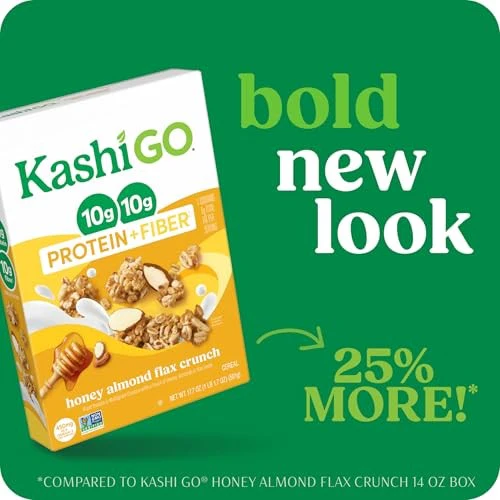 Kashi, GO, Protein + Fiber, Honey Almond Flax Crunch Cereal, 17.7 Oz - Image 3