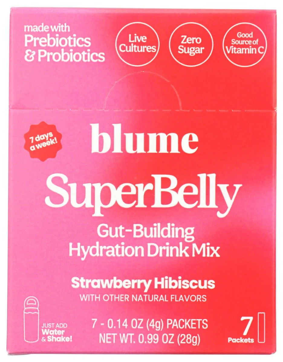 Blume Strawberry Hibiscus Superbelly Hydration Powder 7 Packets 0.14oz each