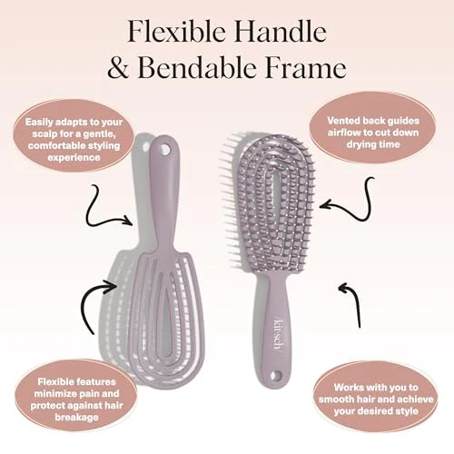 Kitsch Detangler Brush – Flexible Curly Hair Brush for Women, Men & Kids | Detangling Hairbrush with Bendable Frame and Ultra-Smooth Bristles for We - Image 4