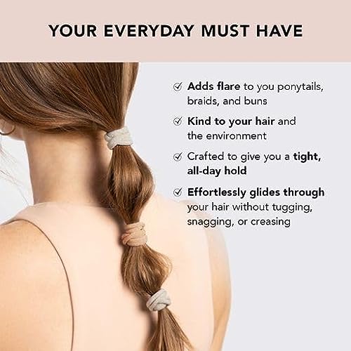 Kitsch Thick Elastic Hair Ties No Damage with Glitter 12pcs Neutral) - Image 3