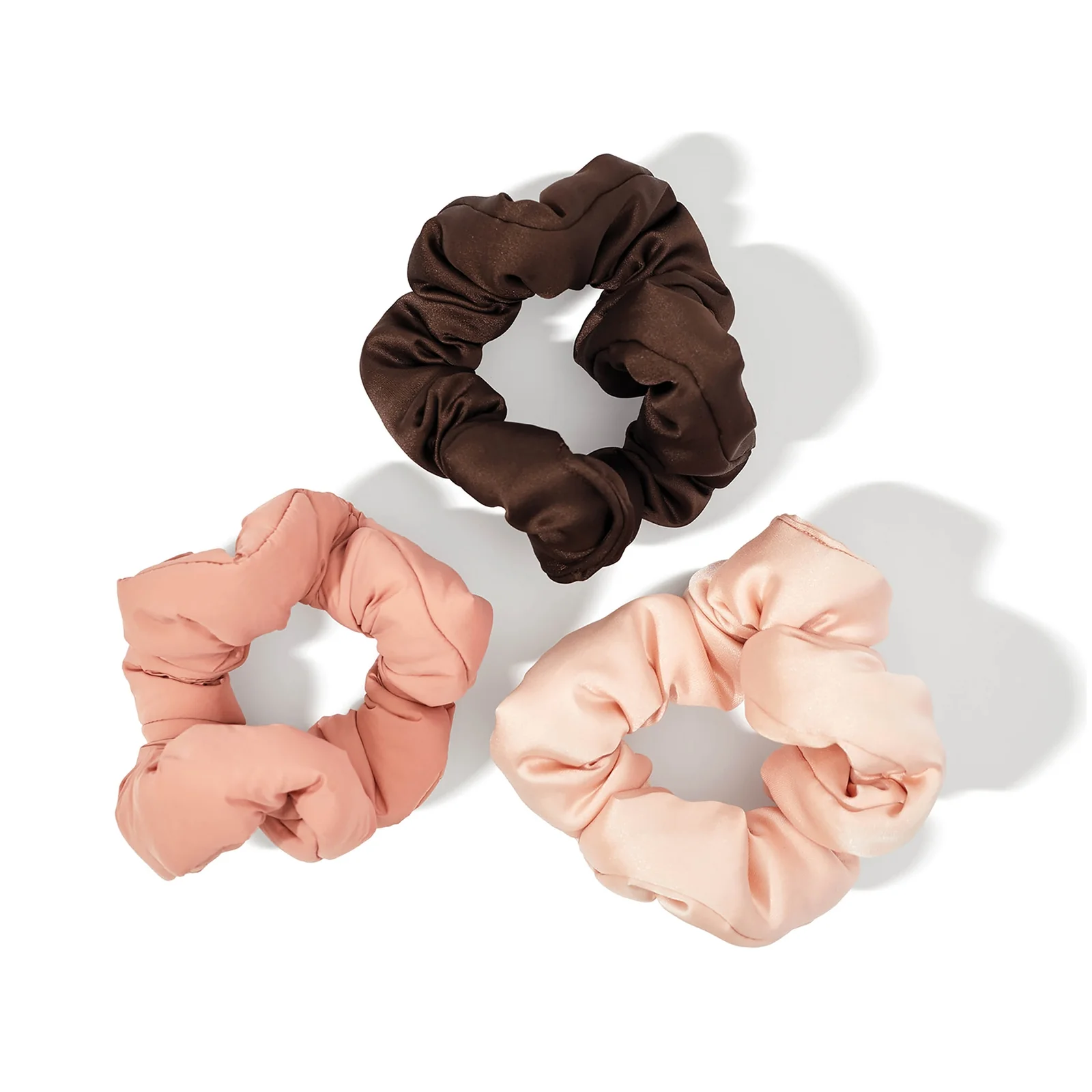 Kitsch Recycled Fabric Puffy Hair Scrunchies Rosewood - Image 2
