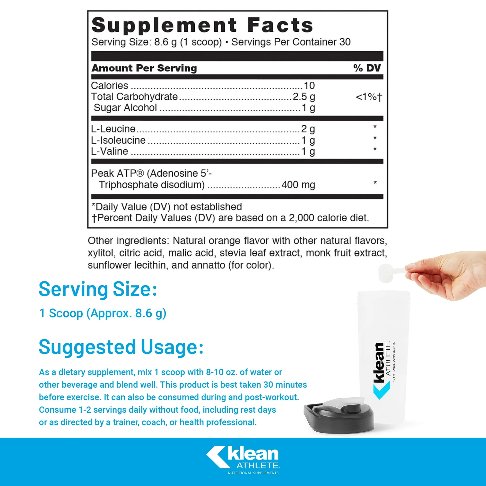 Klean BCAA Peak Powder 9.1oz - Image 4