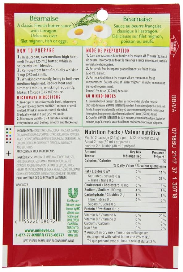 Knorr Bearnaise Sauce Mix .9Oz - Image 2