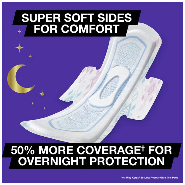 Kotex U Allnighter Overnight Pads 14ct - Image 2