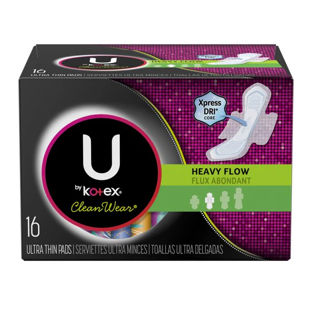 Kotex U Clean Wear Heavy Flow Pads 16ct