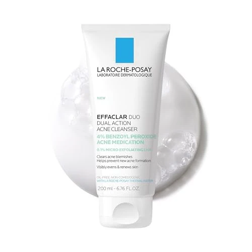 La Roche Posay Effaclar Dual Action Acne Face Cleanser with 4% Benzoyl Peroxide - 6.7 Fl Oz