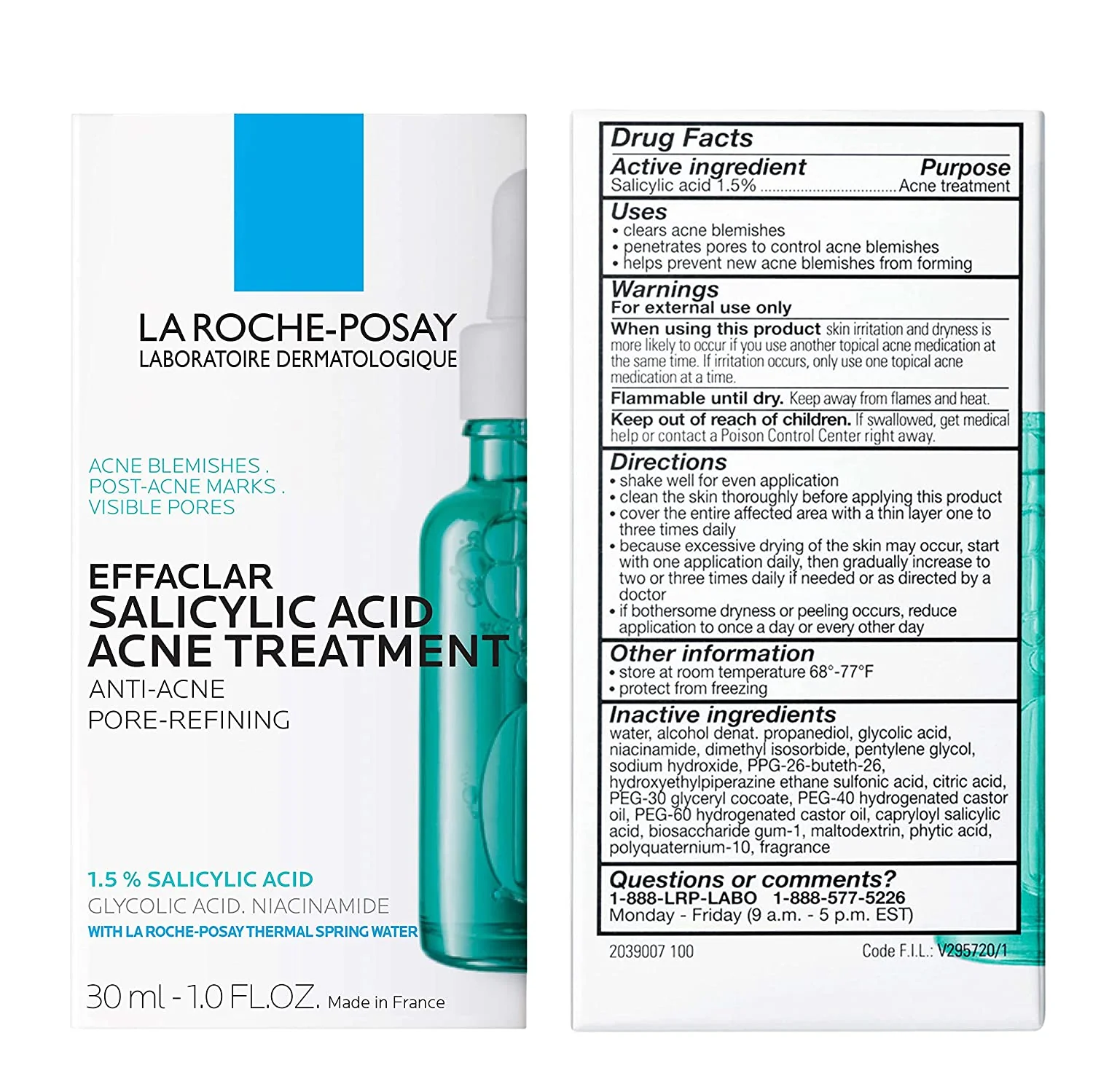 La Roche-Posay Effaclar Salicylic Acid Acne Treatment 1 Oz - Image 2