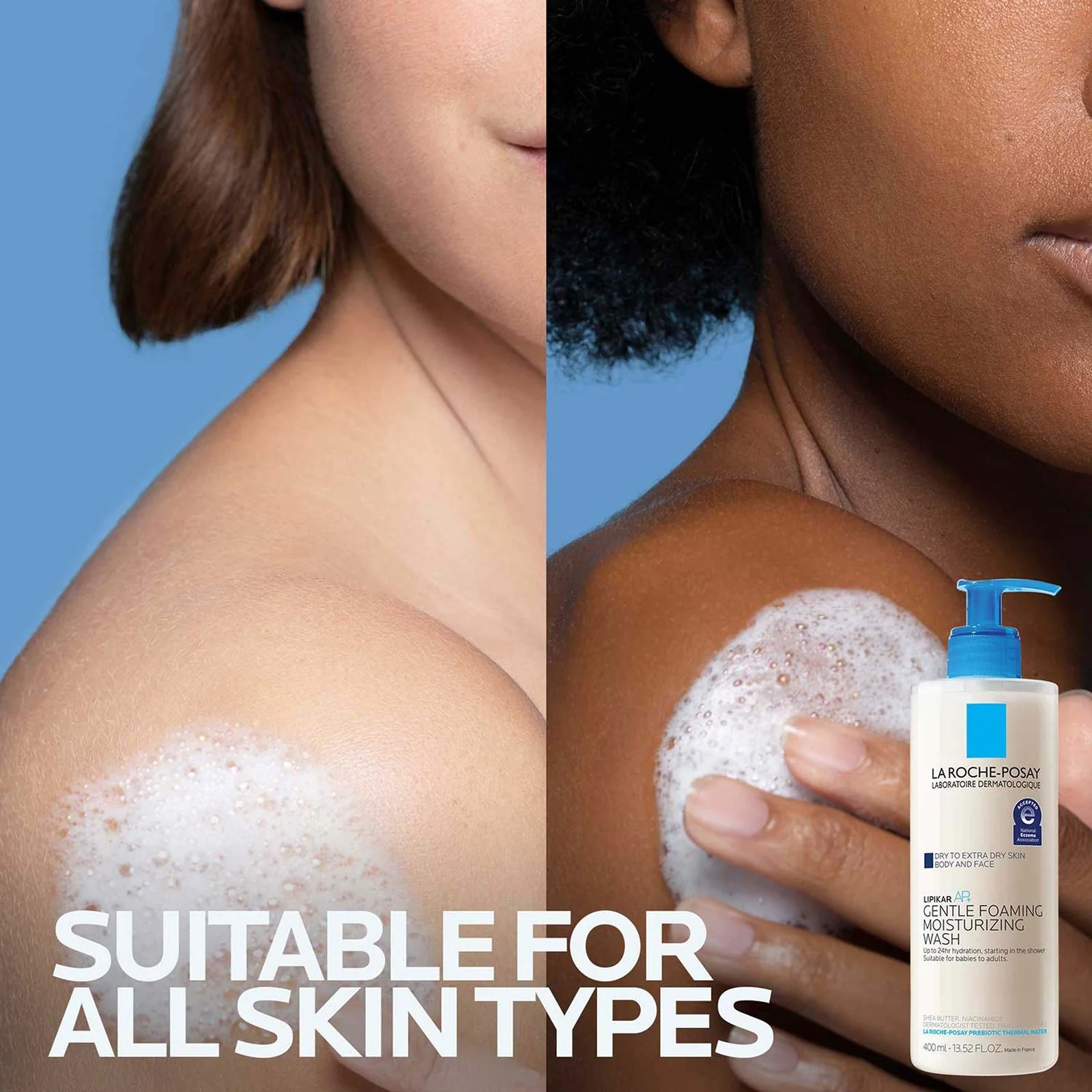 La Roche-Posay Lipikar AP+ Gentle Foaming Moisturizing Wash Shea Butter + Niacinamide + Glycerin 3.38oz - Image 4