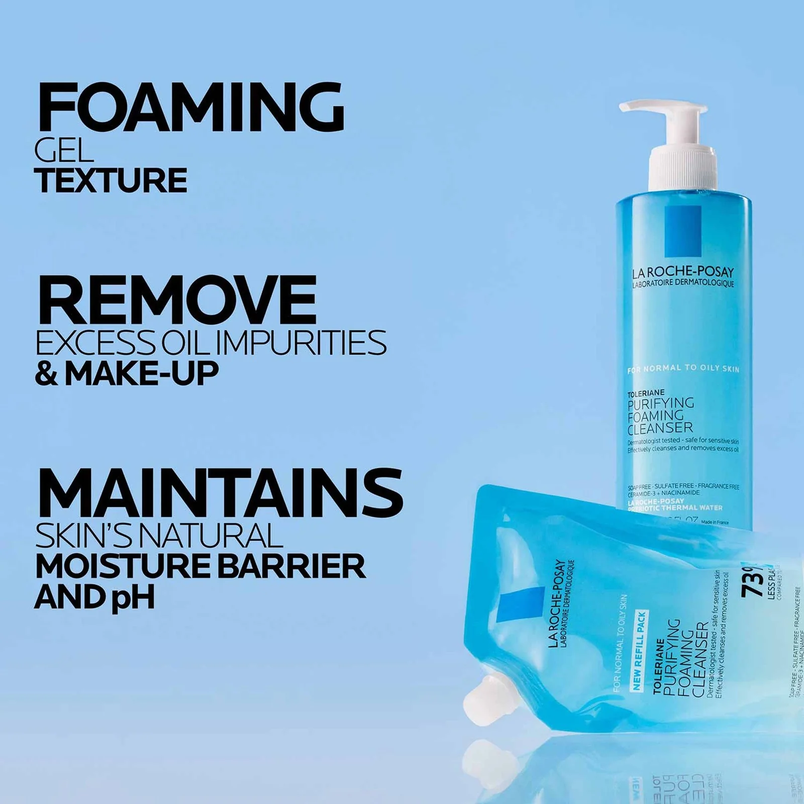 La Roche Posay Toleriane Purifying Facial Cleanser Refill 13.52oz - Image 4