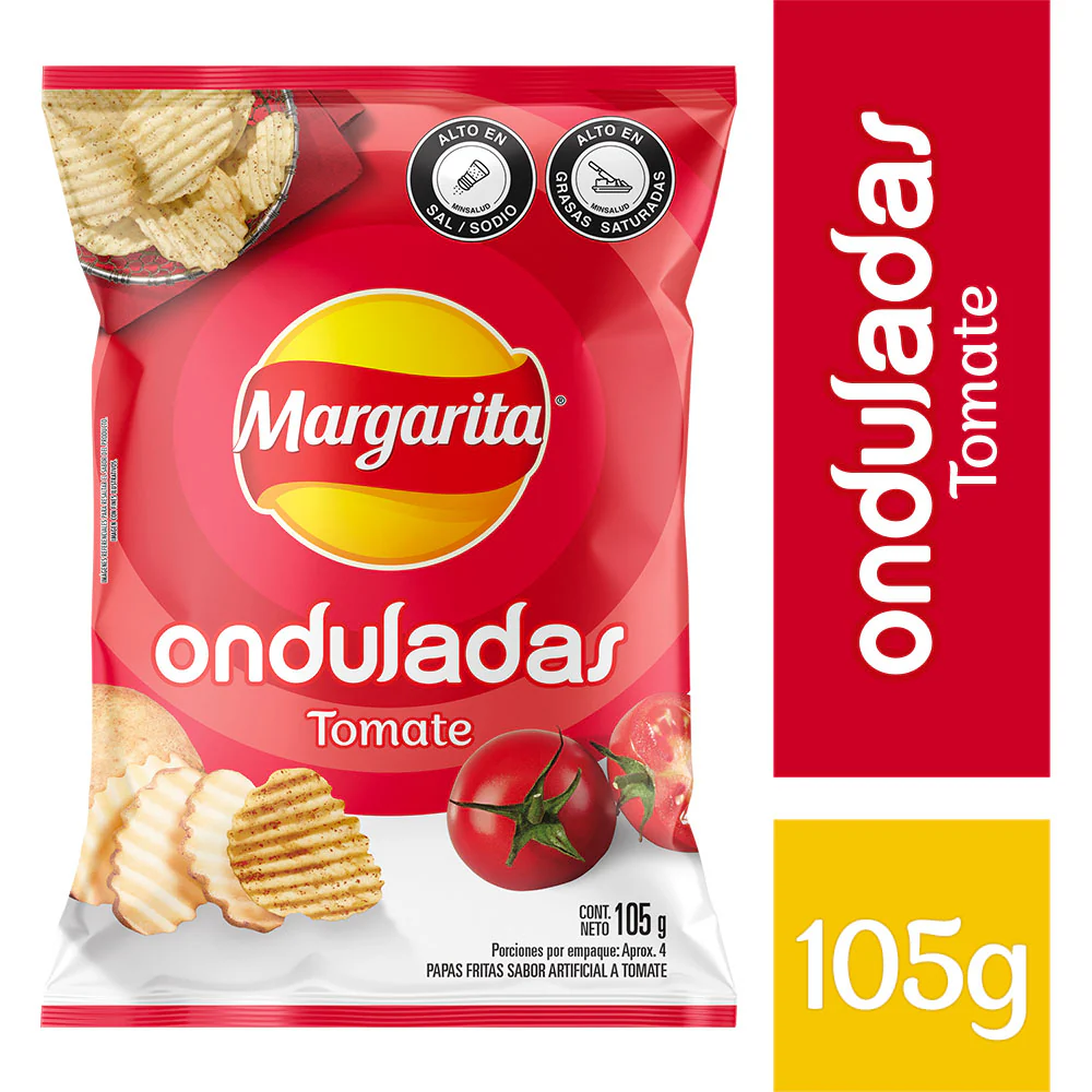 La Victoria Papas Margarita Onduladas Tomate 105g, Tomato Rippled Potato Chips