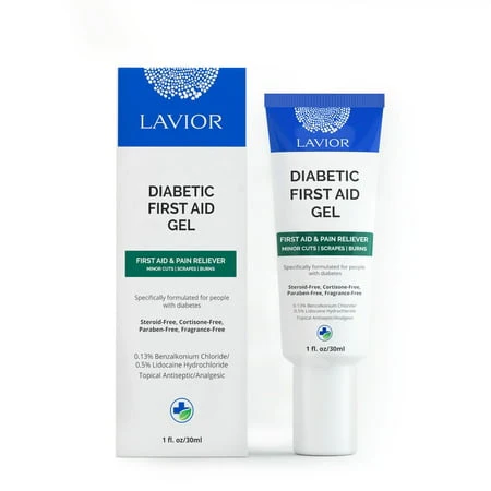 Lavior Diabetic First Aid Gel Provides Protection of Minor Cuts Scrapes Burns Wounds. 1 Fl Oz