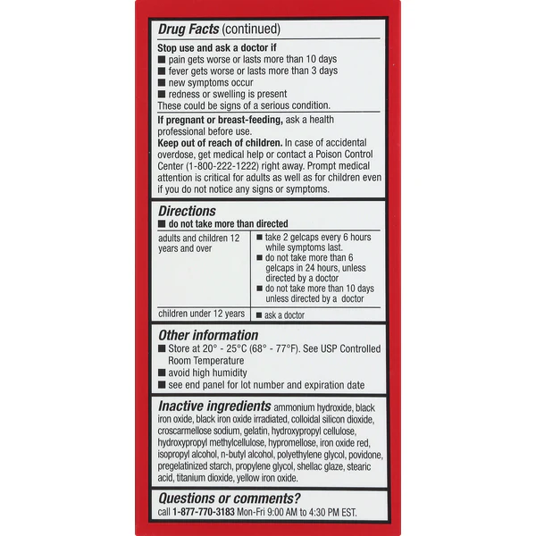 Leader Acetaminophen Gel Capsules 500mg 100ct - Image 3