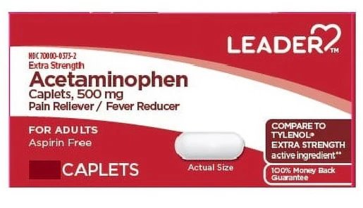 Leader Acetaminophen, Xtra Strength, 500mg, Cap, 24ct
