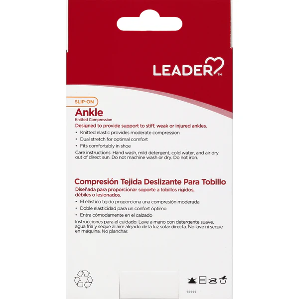 Leader Ankle Compression Slip-On Large Beige - Image 2