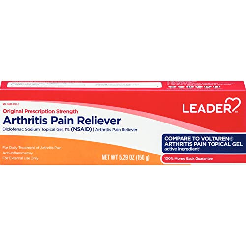 Leader Diclofenac Sodium Topical Arthritis Pain Relief Gel Tube, Powerful Anti-Inflammatory Gel (Compare to Voltaren), 5.30 Ounce, Pack of 2