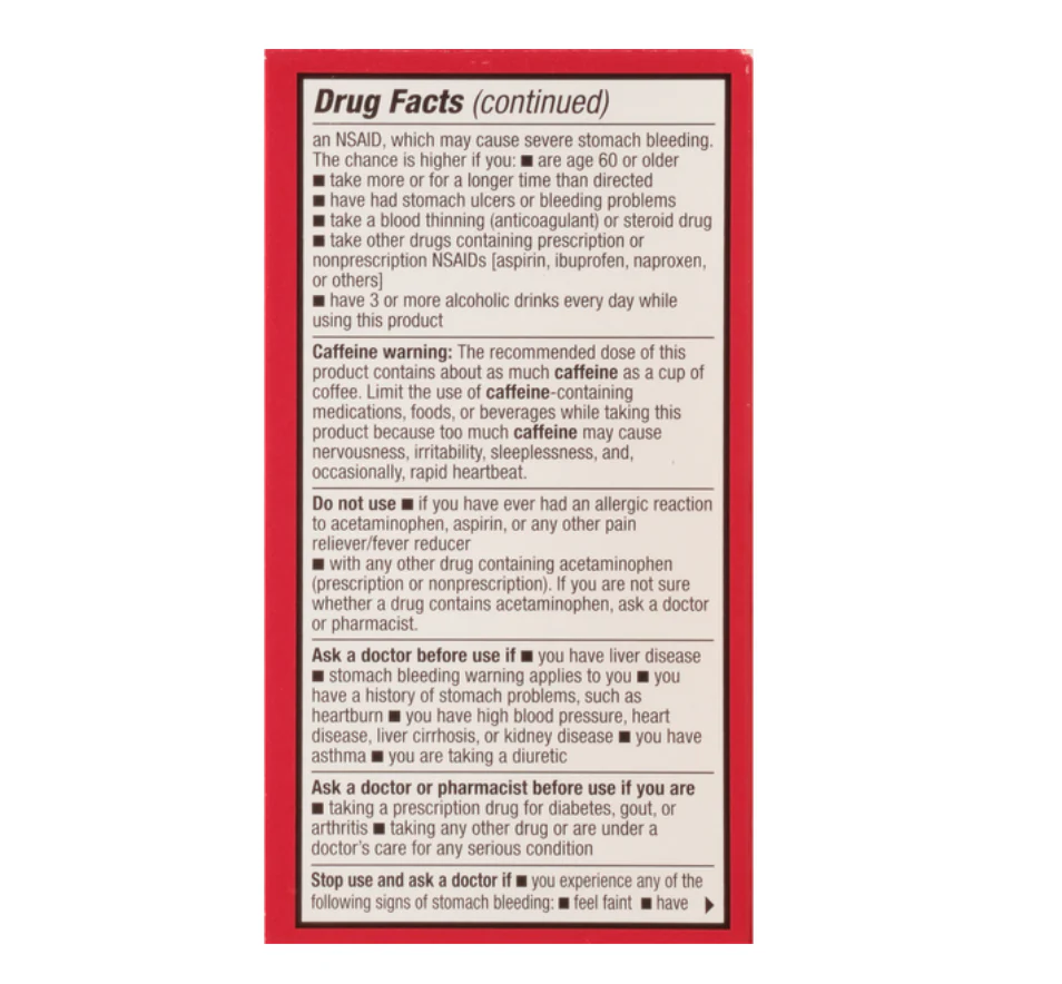 Leader Extra Strength Headache Relief 100 Caplets - Image 2