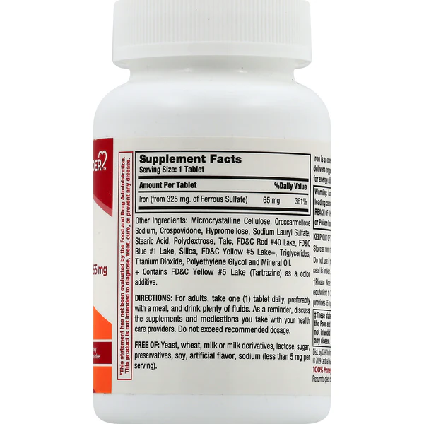 Leader Iron 65mg Tablets 200ct - Image 2