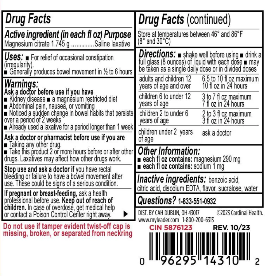 Leader Magnesium Citrate Cherry 10Oz - Image 2