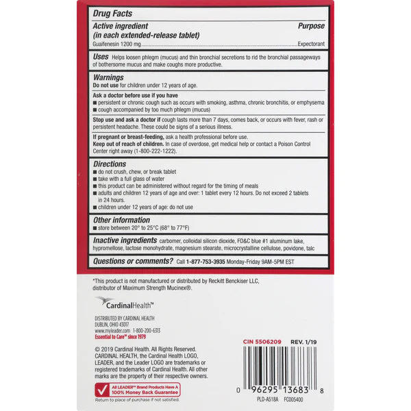 Leader Mucus Maximum Strength Relief Tablets 28ct - Image 2