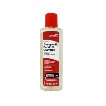 Leader Therapeutic Dandruff Shampoo Anti-Dandruff Anti-Seborrheic Dermatitis and Anti-Psoriasis - Salicylic Acid Shampoo 4.5 Fl Oz (133 Ml)
