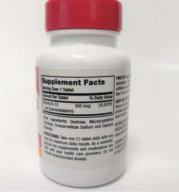 Leader Vitamin B12 500mcg Tablets 100ct - Image 2
