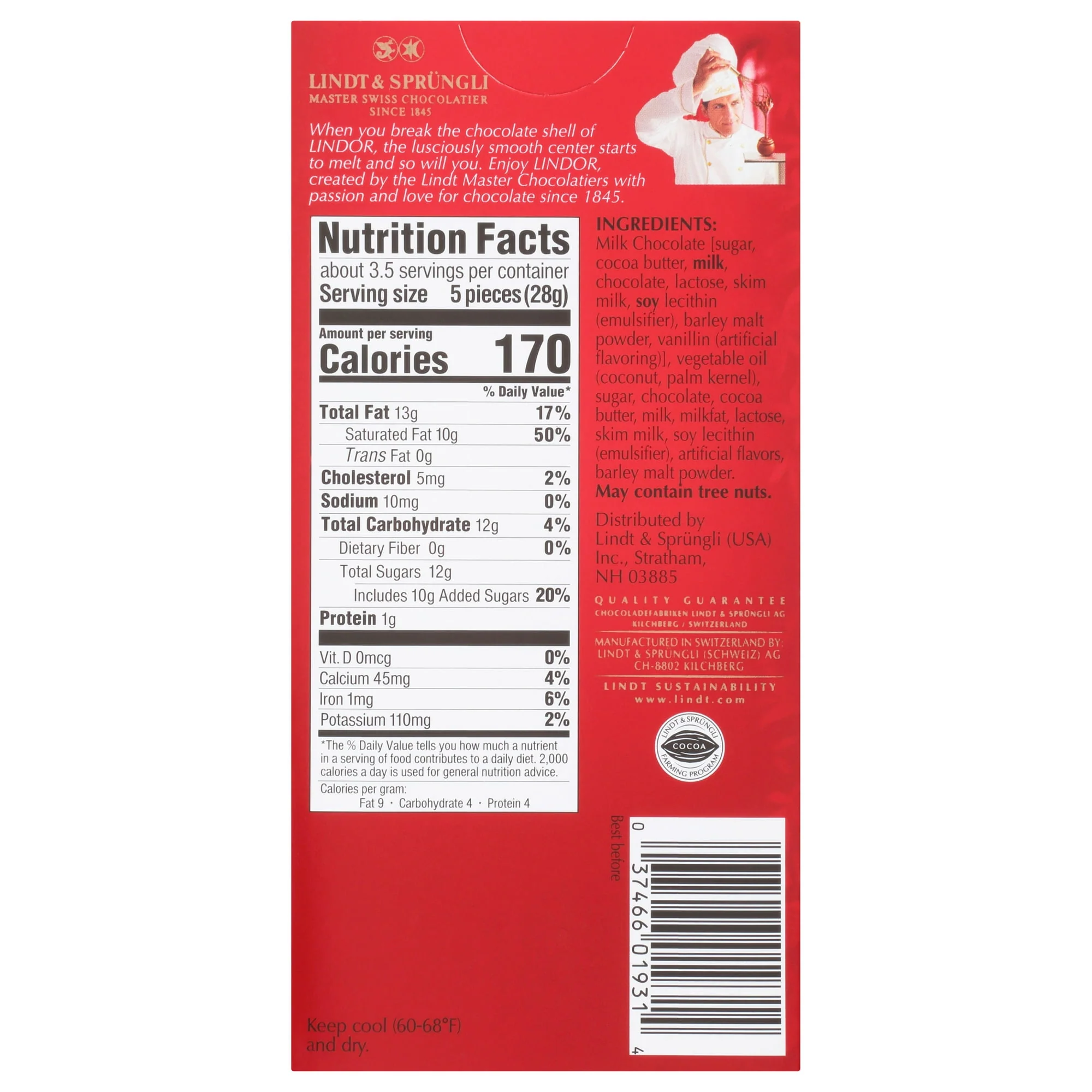 Lindt Lindor Truffle Milk Chocolate 3.5oz - Image 2
