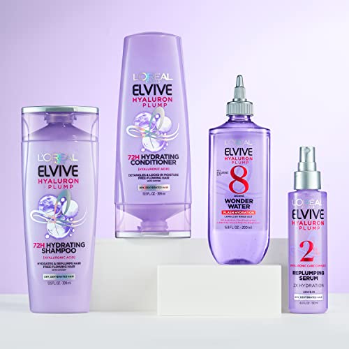 L'Oréal Elvive Hyaluron + Plump 72H Hydrating Shampoo, 12.6 Fl Oz - Image 6