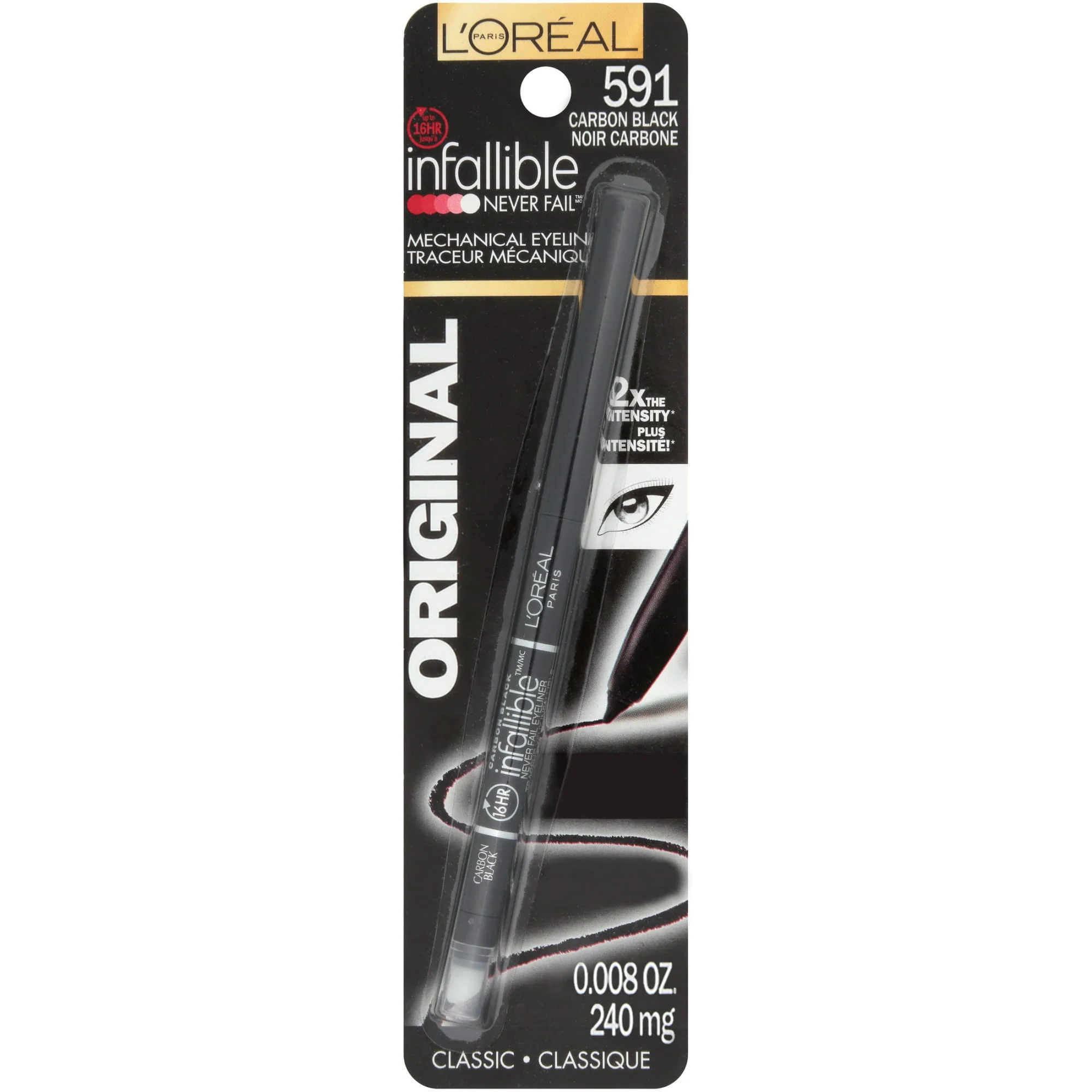 Loreal Infallible Never Fail Pencil Eyeliner with Built in Sharpener - Image 2